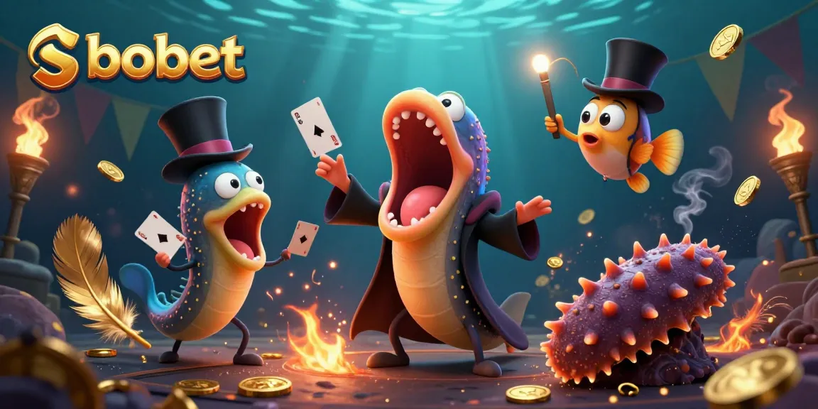 Experience sbobet's thrilling gambling action through a dynamic underwater magic scene featuring stunning characters.