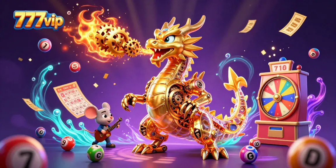 Experience the excitement of 777vip with vibrant casino elements in a dynamic 3D scene.