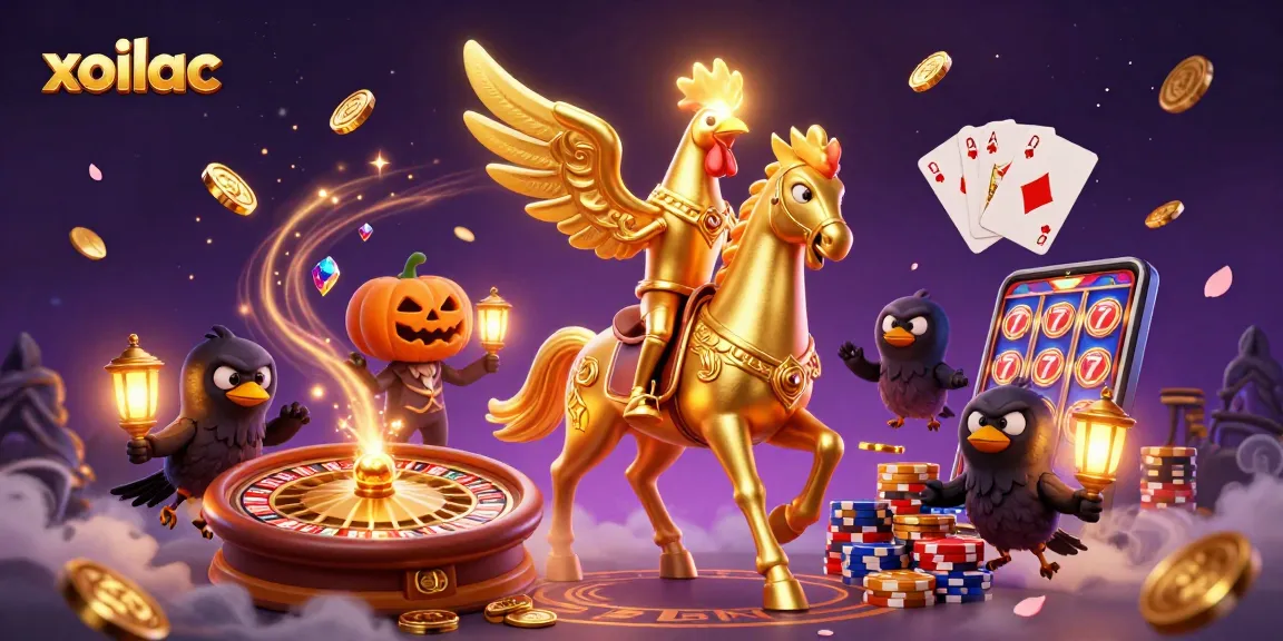 Experience live betting at xoilac with a vibrant casino scene featuring golden coins and dynamic elements.