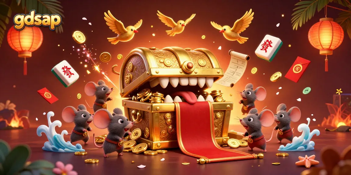 Witness gdsap's vibrant casino adventure with a treasure chest and engaging gambling elements.